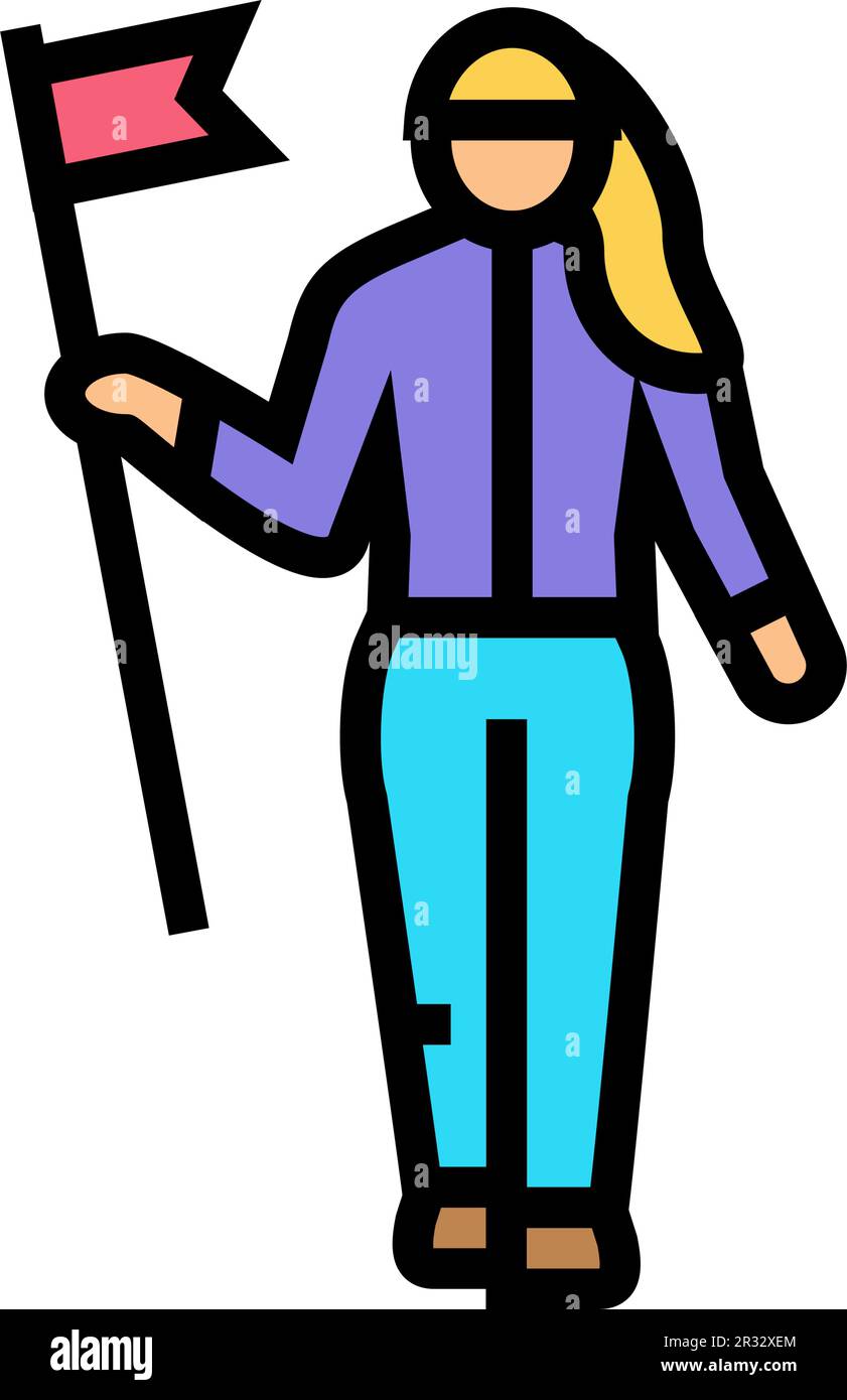 female leadership feminism woman color icon vector illustration Stock ...