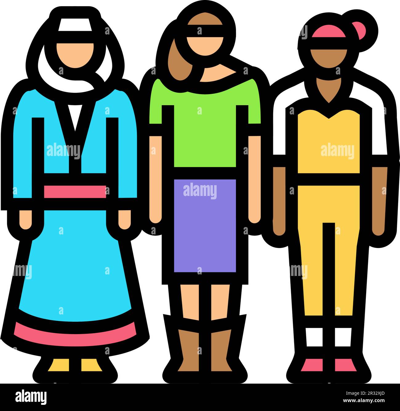women diversity feminism color icon vector illustration Stock Vector ...
