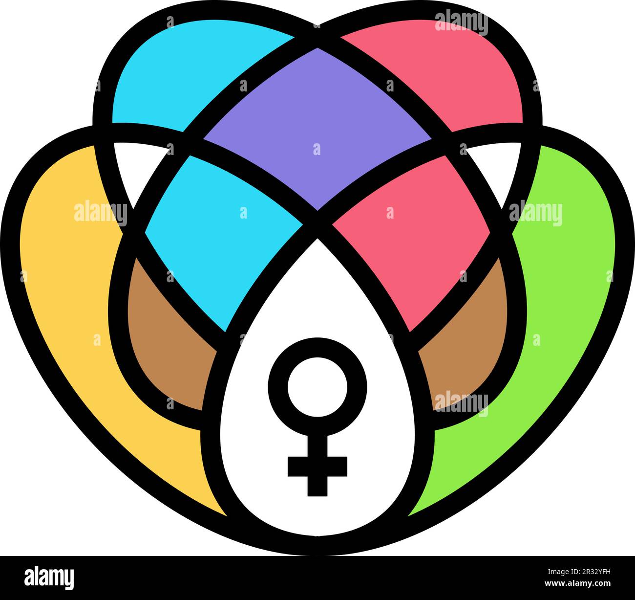 intersectional feminism woman color icon vector illustration Stock ...