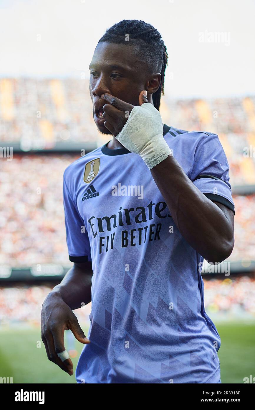 Eduardo Camavinga (Real Madrid, #12) prior to the LaLiga Santander match  between Valencia CF and Real Madrid CF at Mestalla stadium Stock Photo -  Alamy