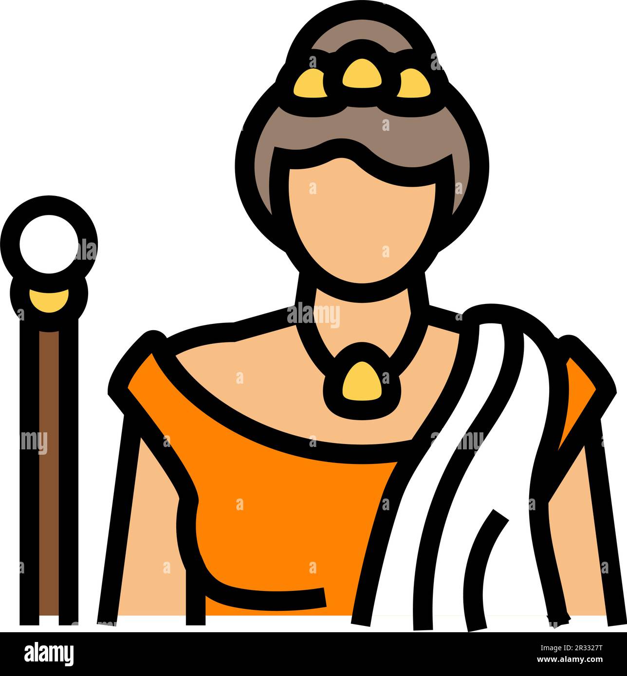 hera greek god mythology color icon vector illustration Stock Vector