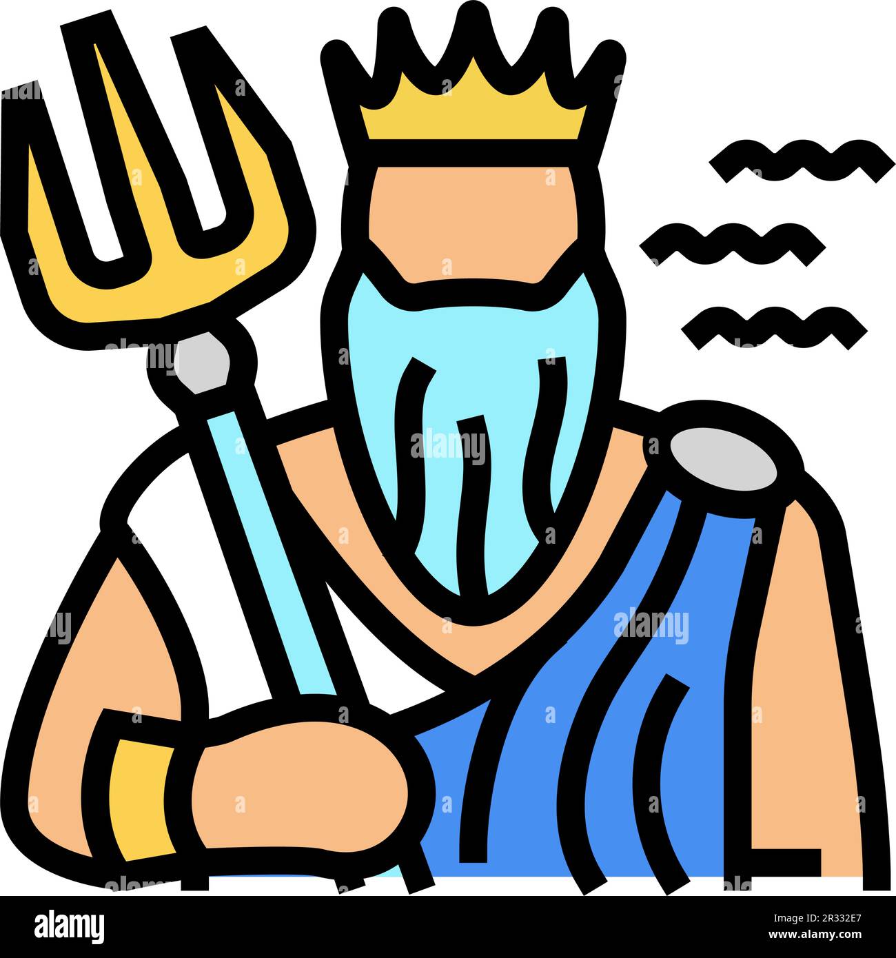poseidon greek god mythology color icon vector illustration Stock Vector