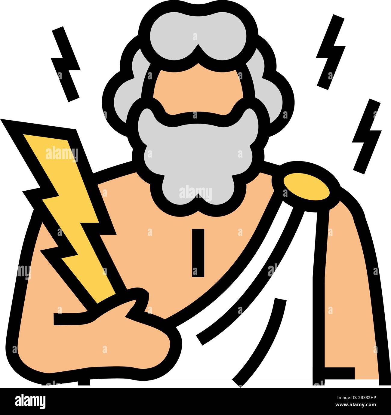 zeus greek god mythology color icon vector illustration Stock Vector