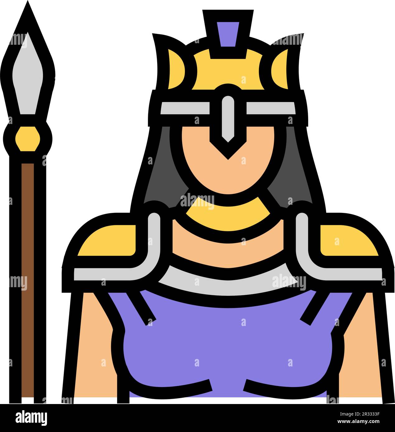 athena greek god mythology color icon vector illustration Stock Vector