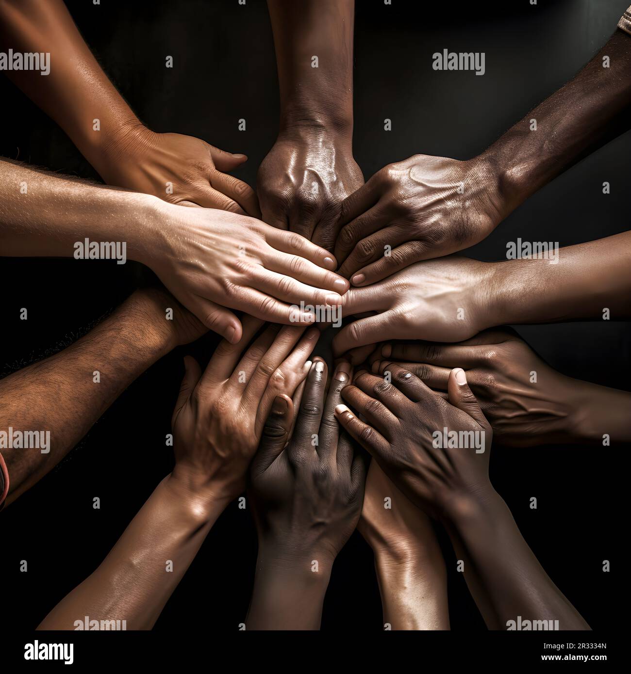 stack of hands Stock Photo Alamy