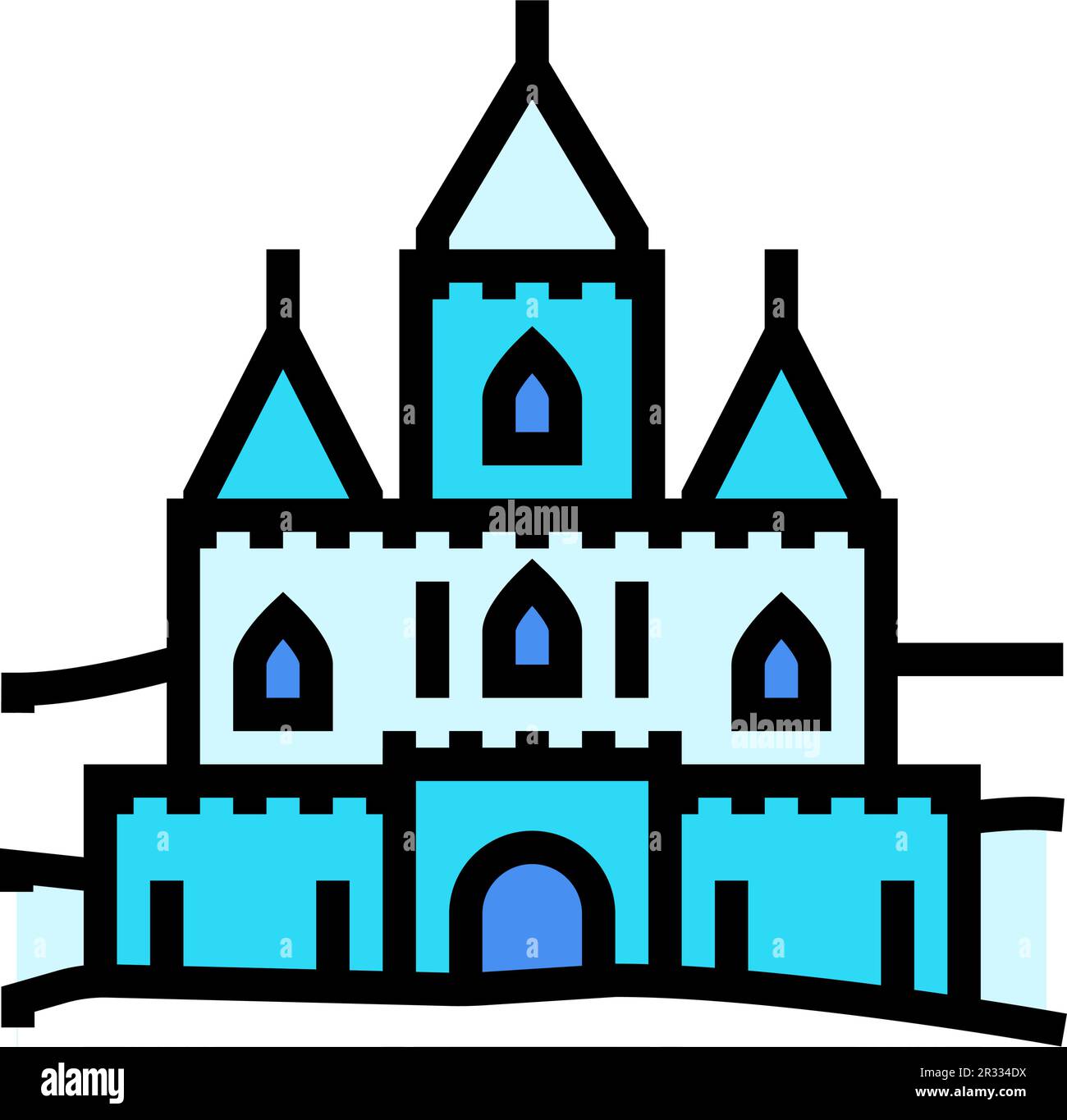 ice castle winter season color icon vector illustration Stock Vector