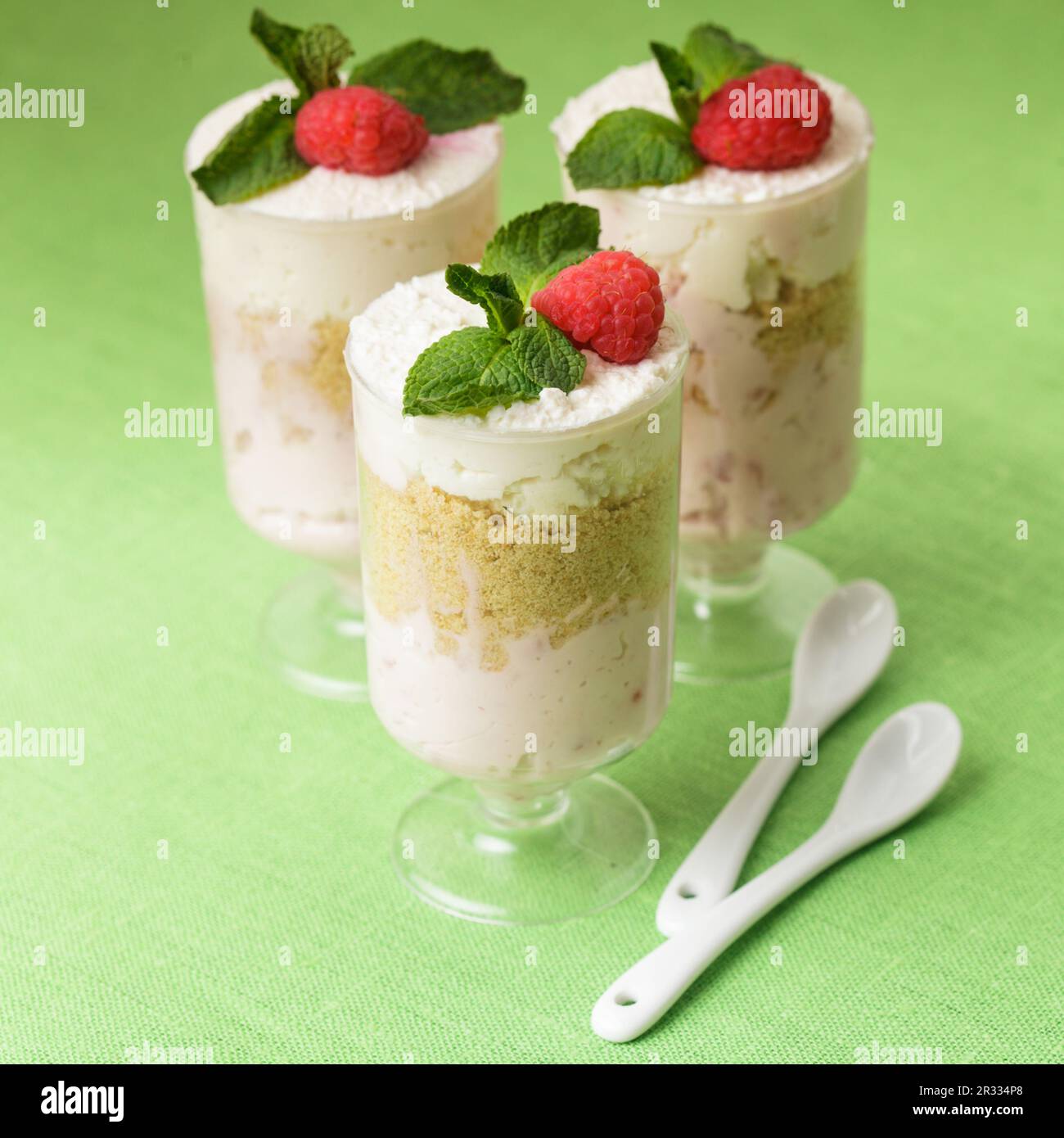 Dessert with raspberry Stock Photo Alamy