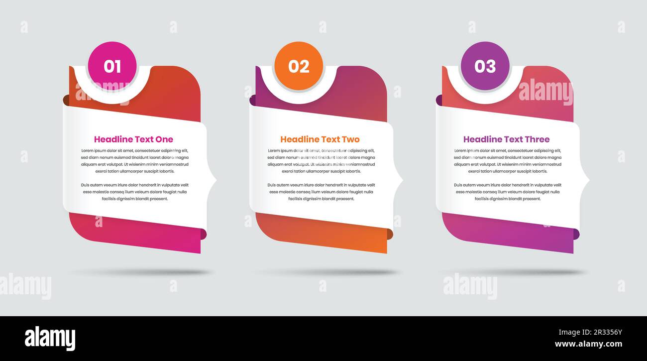Business steps text presentation infographic template design with abstract shape Stock Vector