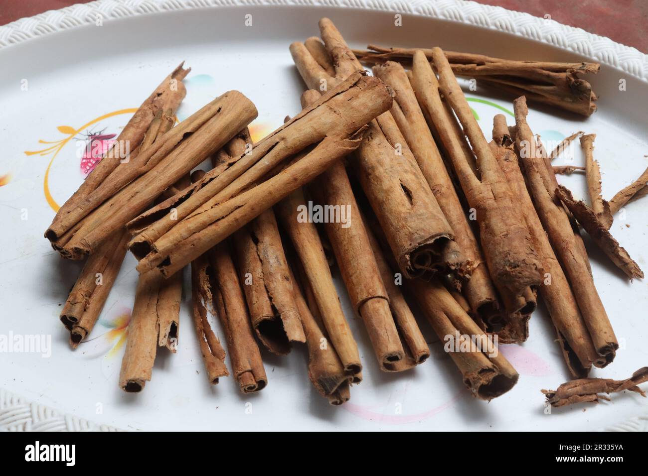 world famous sri lankan cinnamon.cinnamon is a species of tree belonging to the genus cinnamomum.cinnamon is a type of spice.cinnamon is mainly used t Stock Photo