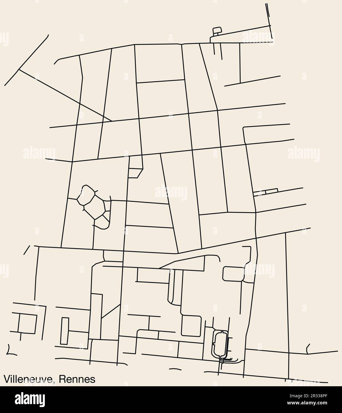 Rennes outline map hi-res stock photography and images - Alamy