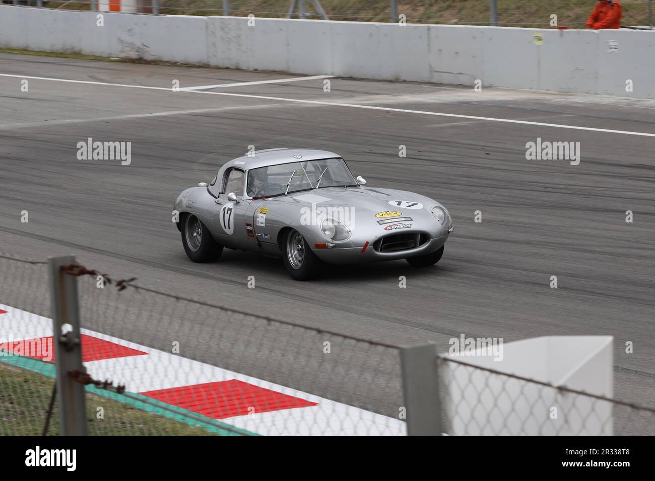 1963 Jaguar E Type racing in the 6 hours of Barcelona Paco Godia Trophy on 21/5/2023 at Circuit of Catalonia, Barcelona, Spain Stock Photo
