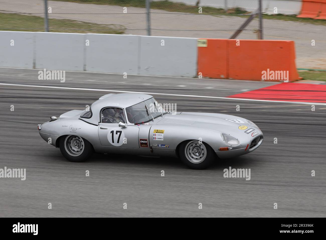 1963 Jaguar E Type racing in the 6 hours of Barcelona Paco Godia Trophy on 21/5/2023 at Circuit of Catalonia, Barcelona, Spain Stock Photo