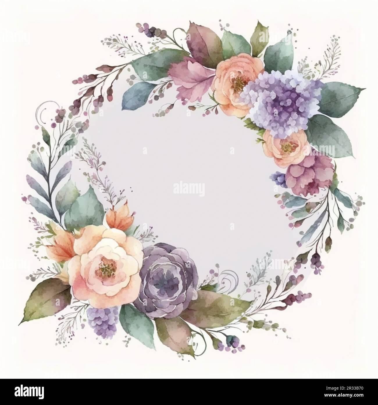 Watercolor painting of a bouquet of flowers on a white background Stock ...