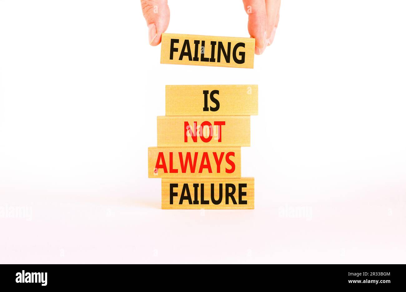 Failure or failing symbol Concept words Failing is not always failure