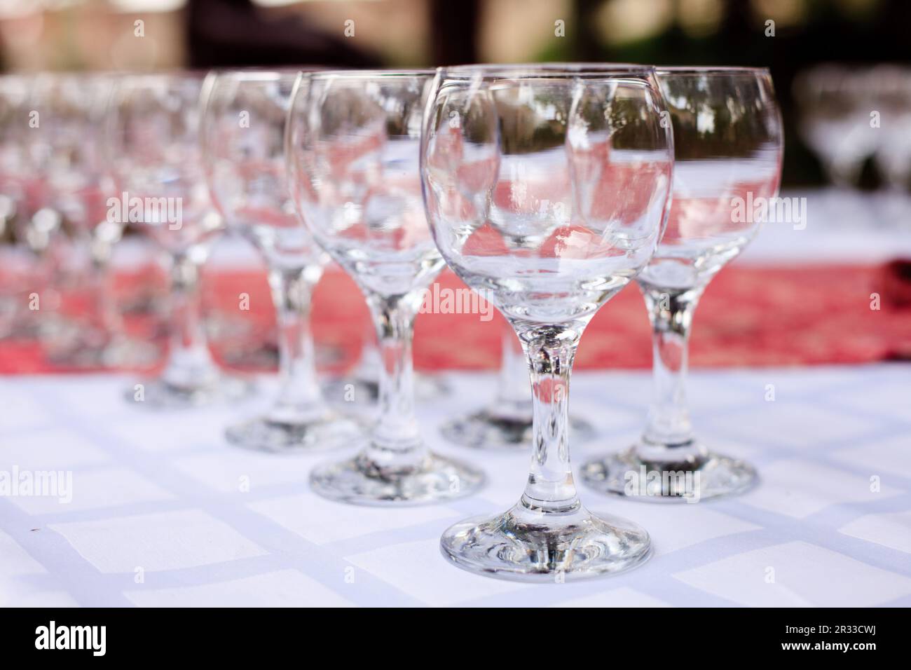 Wedding table serving blue glasses hi-res stock photography and images ...
