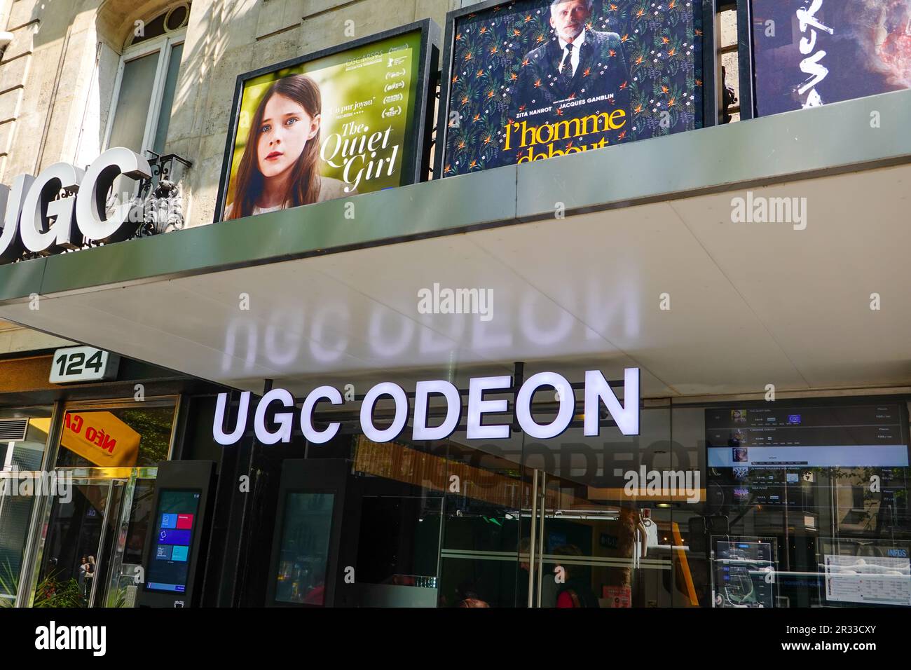 Exterior and marque of UGC Odeon movie theater, Blvd SaintGermain