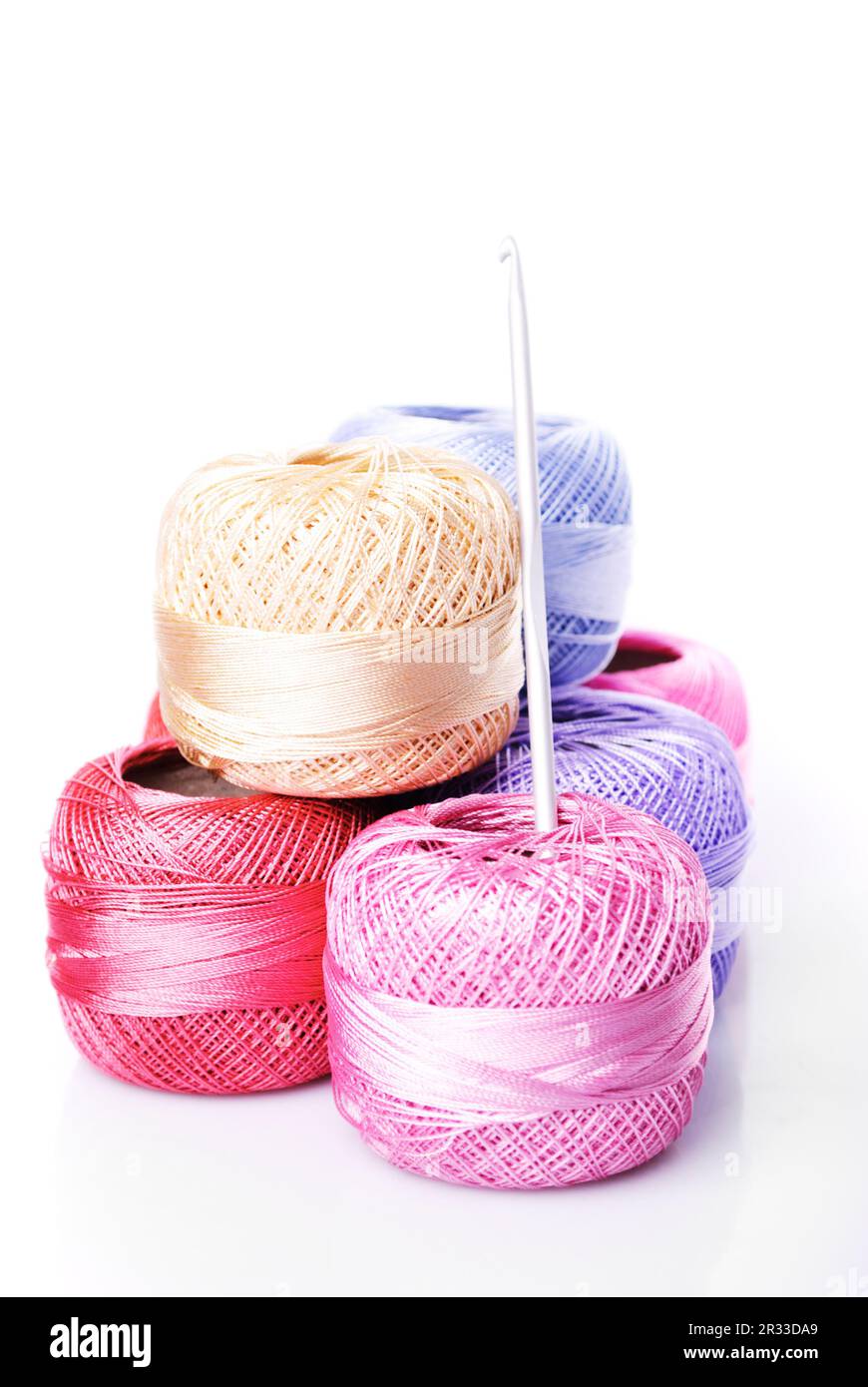 Crochet color threads Stock Photo Alamy