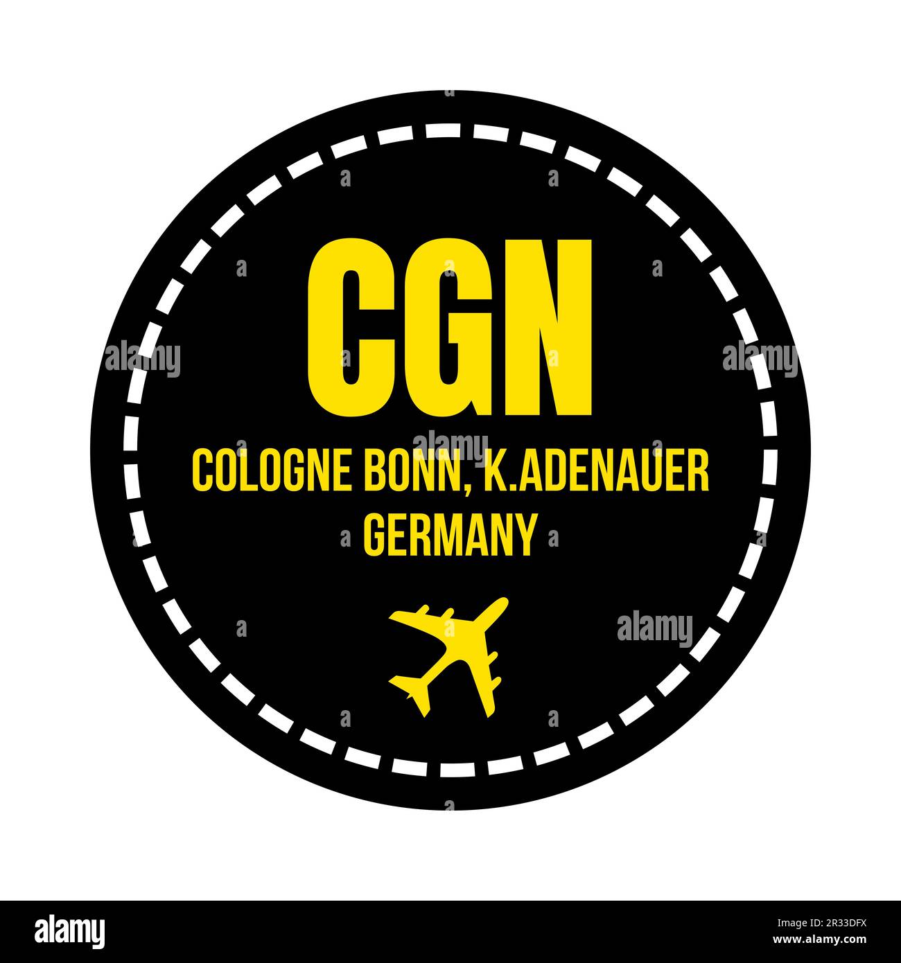 CGN Cologne Bonn airport symbol icon Stock Photo