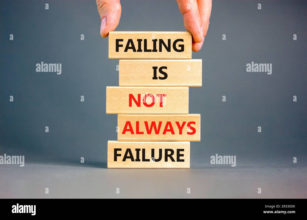 Failure or failing symbol Concept words Failing is not always failure