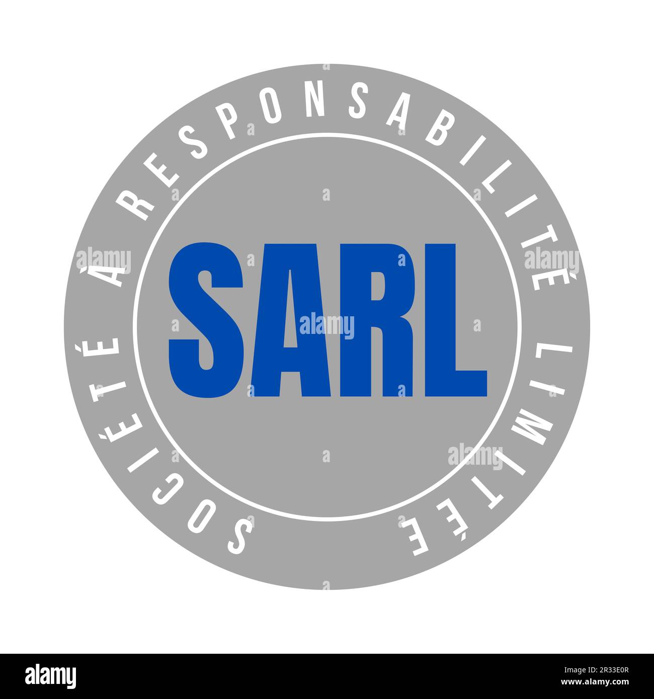 Private limited company symbol icon called SARL in French language Stock Photo