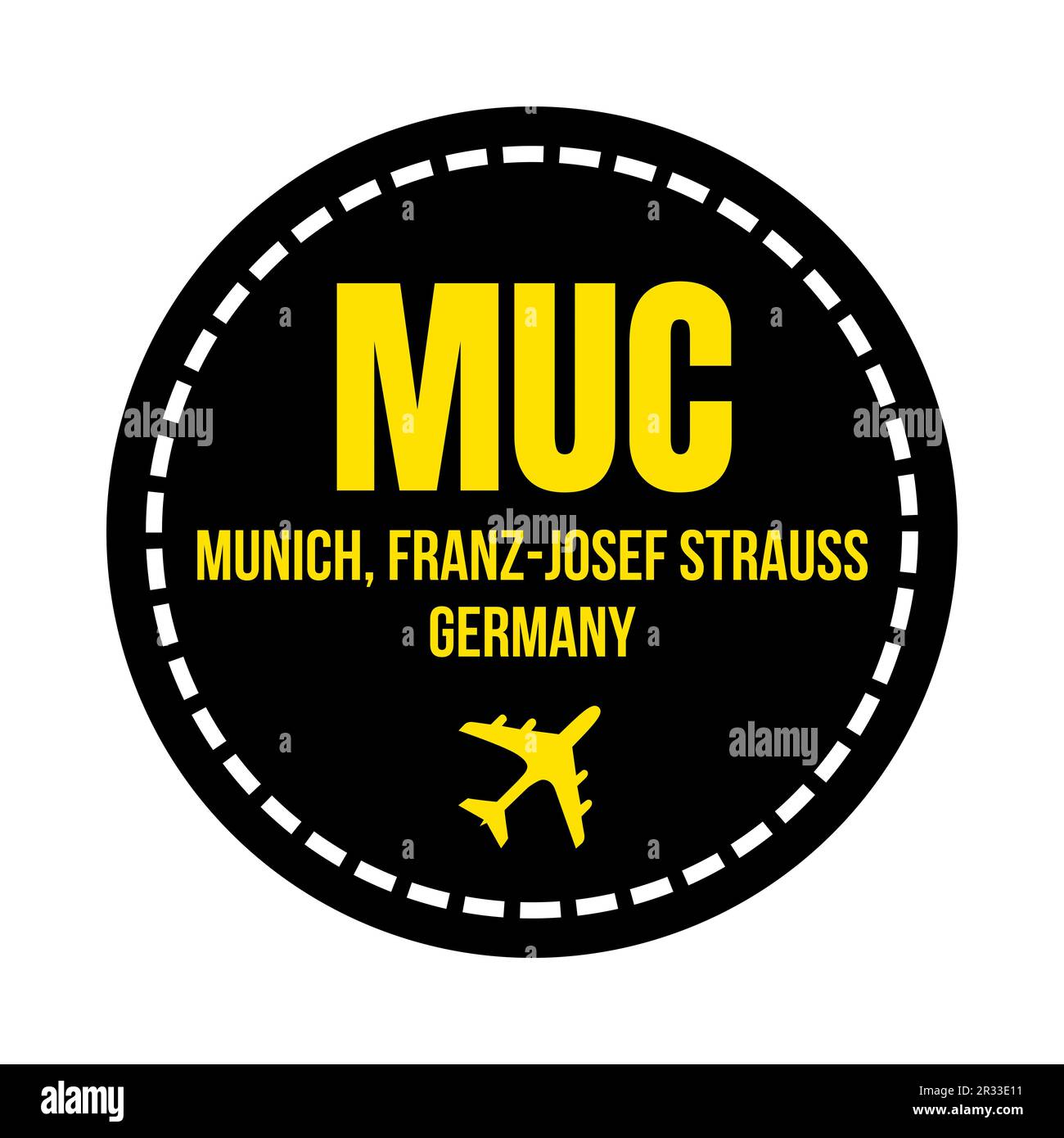 MUC Munich airport symbol icon Stock Photo