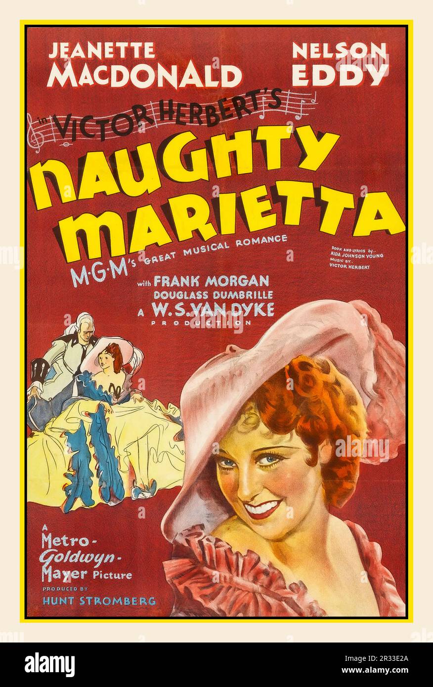 NAUGHTY MARIETTA Poster promoting the 1944 re-release of the 1935 film Naughty Marietta. MGM Picture Hollywood USA Stock Photo