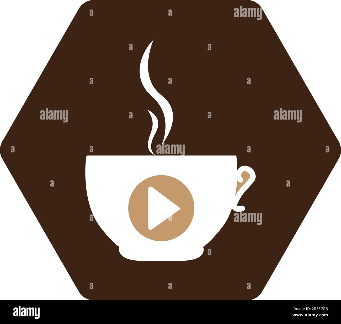 Coffee media logo design template. Coffee and play logo design. Stock Vector