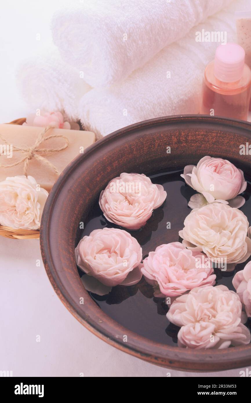 Spa with roses Stock Photo - Alamy