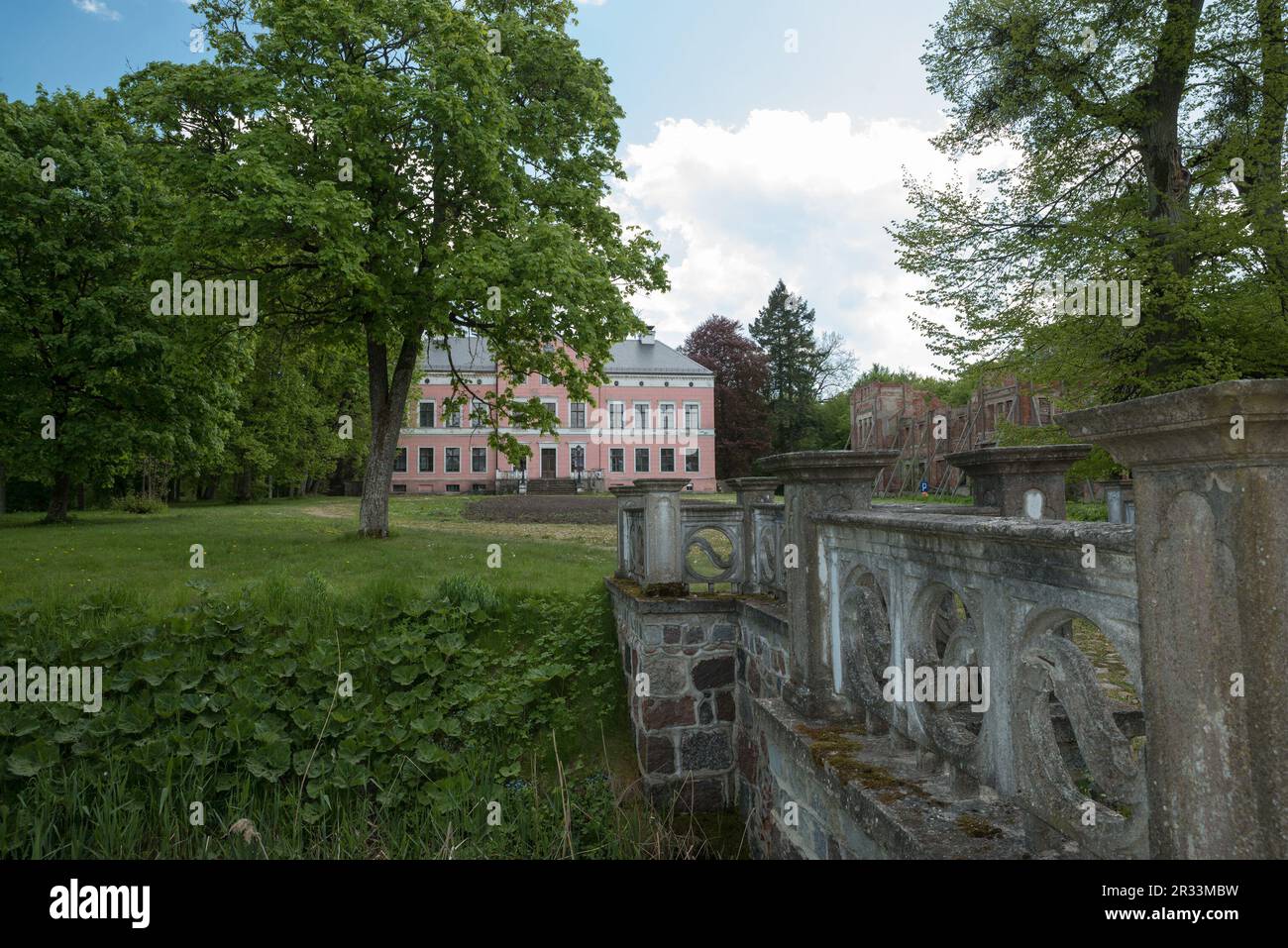 Palace in Kwitajny, Gmina Pasłęk, within Elbląg County, Warmian-Masurian Voivodeship, in northern Poland Stock Photo
