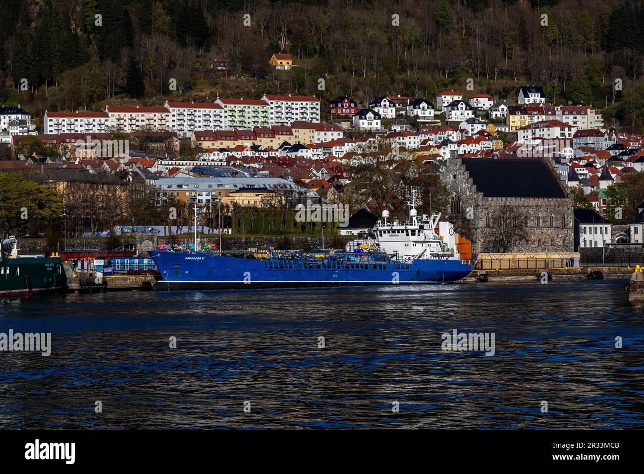 Fish processing plants material carrier Hordafor VI. At Festningskaien