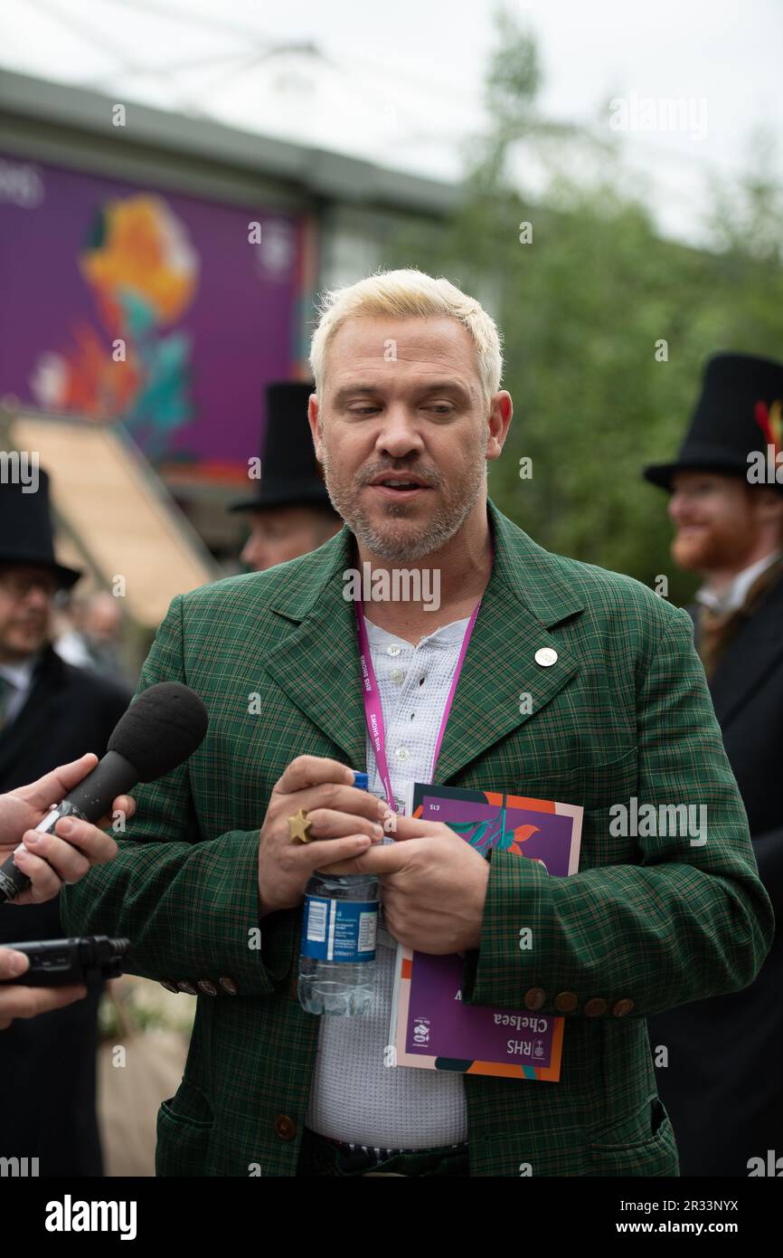 Chelsea, London, UK. 22nd May, 2023. Singer Will Young at the RHS Chelsea Flower Show Press Day. Credit: Maureen McLean/Alamy Live News Stock Photo
