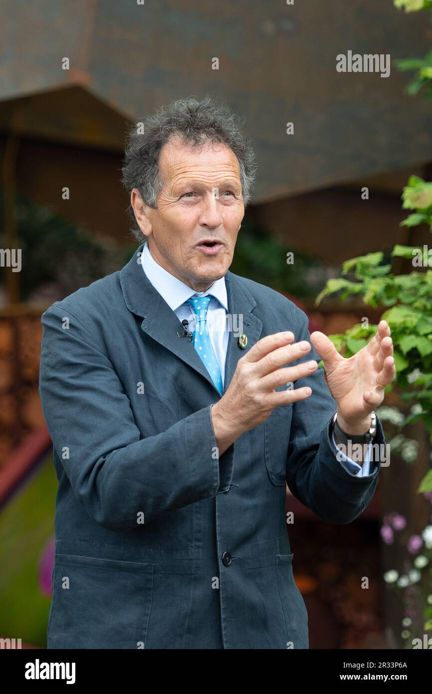Chelsea, London, UK. 22nd May, 2023. BBC Gardener's World tv presenter, Monty Don, at the RHS Chelsea Flower Show Press Day. Credit: Maureen McLean/Alamy Live News Stock Photo