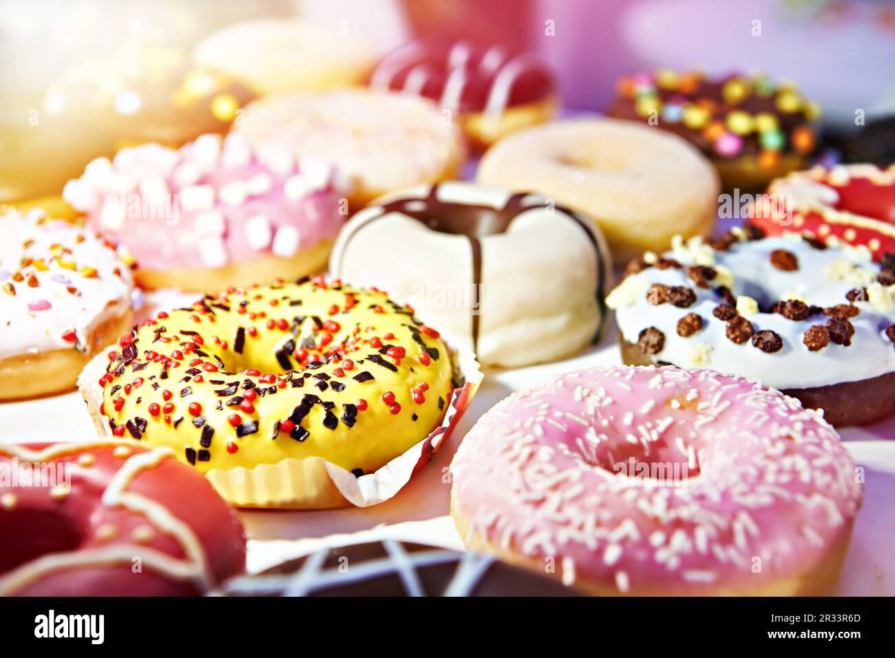 Donut cakes in a pastry shop Stock Photo Alamy