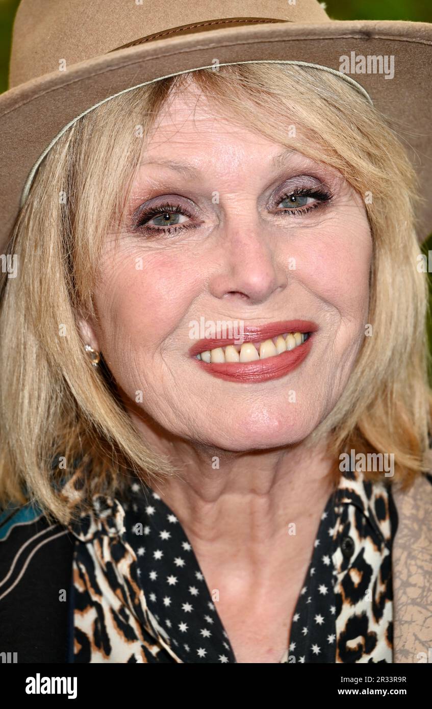 London, UK. 22nd May, 2023. London, UK. Joanna Lumley. Celebrities were a common sight at the RHS Chelsea Flower Show 2023 Press Day held in the grounds of The Royal Hospital, Chelsea. Credit: michael melia/Alamy Live News Stock Photo