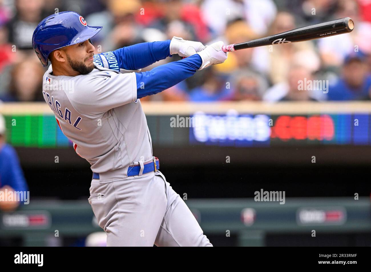 MINNEAPOLIS, MN - MAY 14: Chicago Cubs Infield Nick Madrigal (1) makes ...
