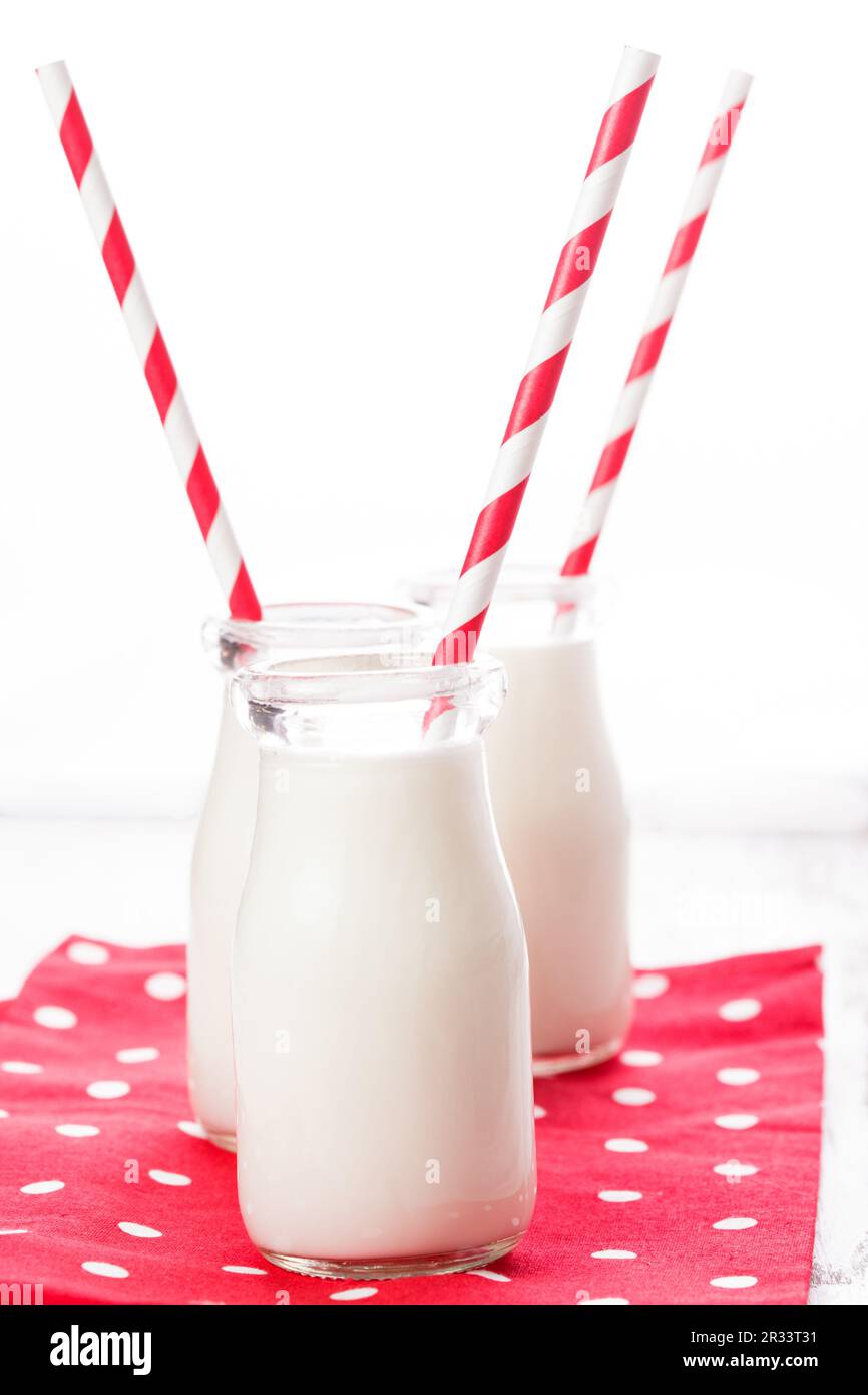 Milk in bottles Stock Photo Alamy