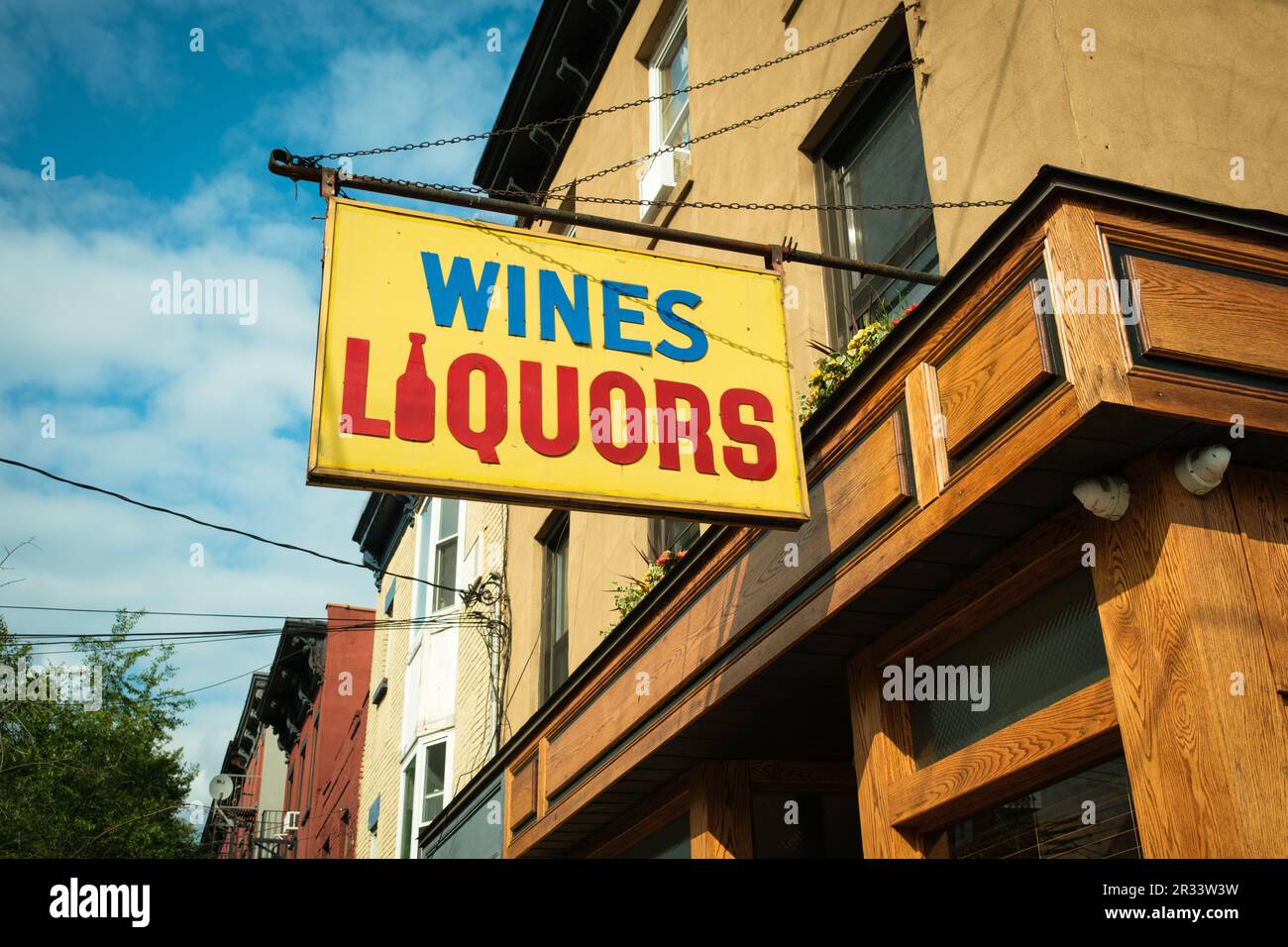 Red Hook Tavern vintage "Wine and Liquors" sign, Brooklyn, New York