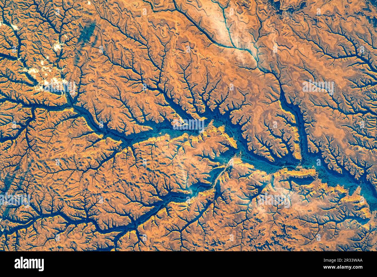 Land or terrain features over Yemen and UAE. Digital enhancement. Elements by NASA Stock Photo