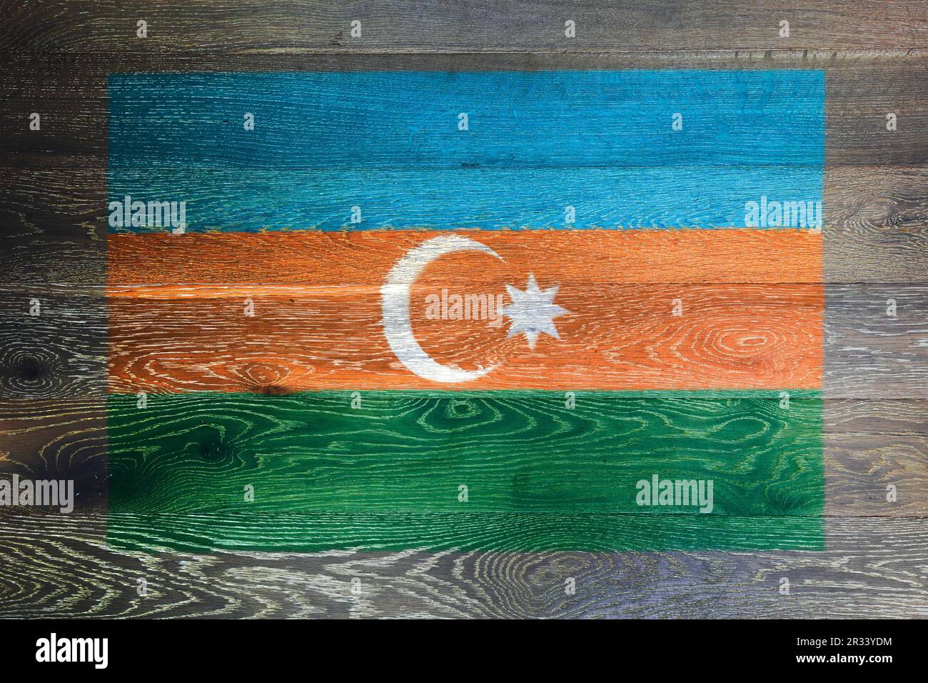 Azerbaijan flag on rustic old wood surface background Stock Photo - Alamy