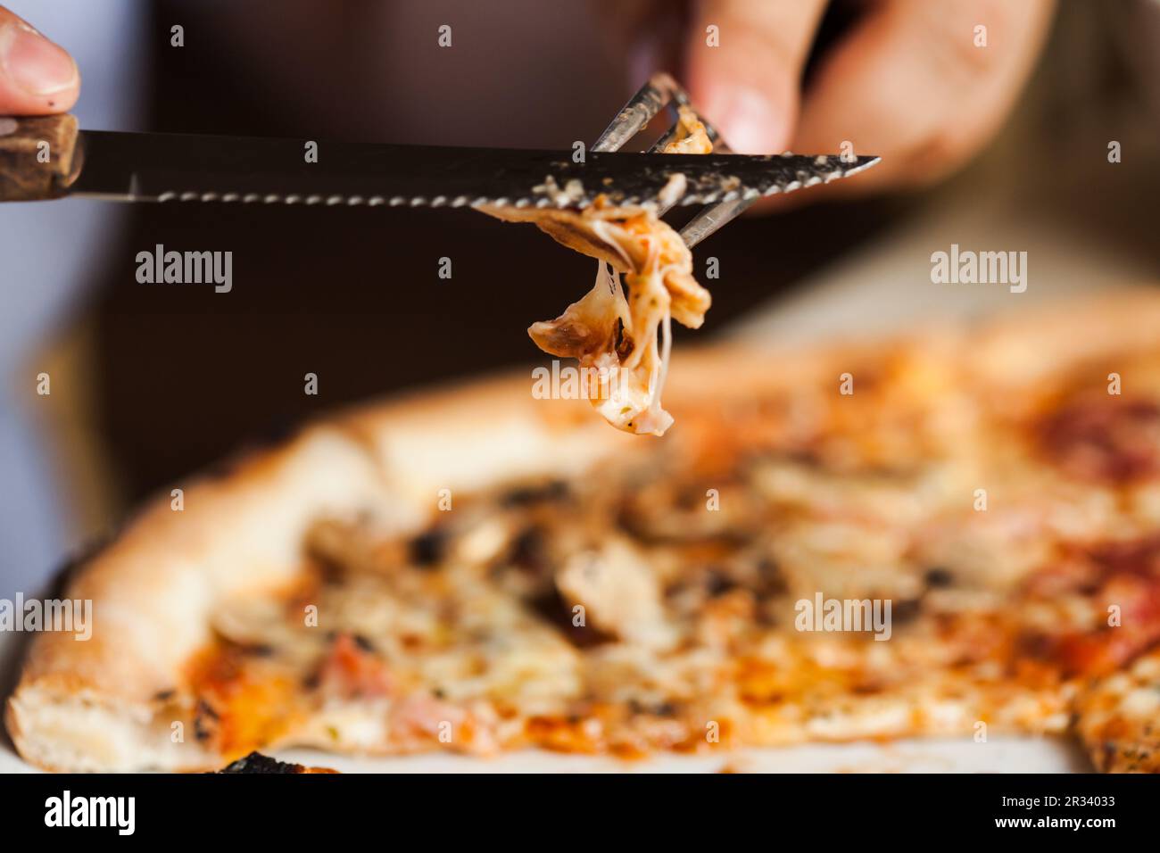 Eat pizza Stock Photo