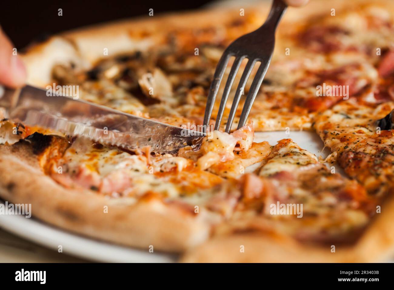 Eat pizza Stock Photo