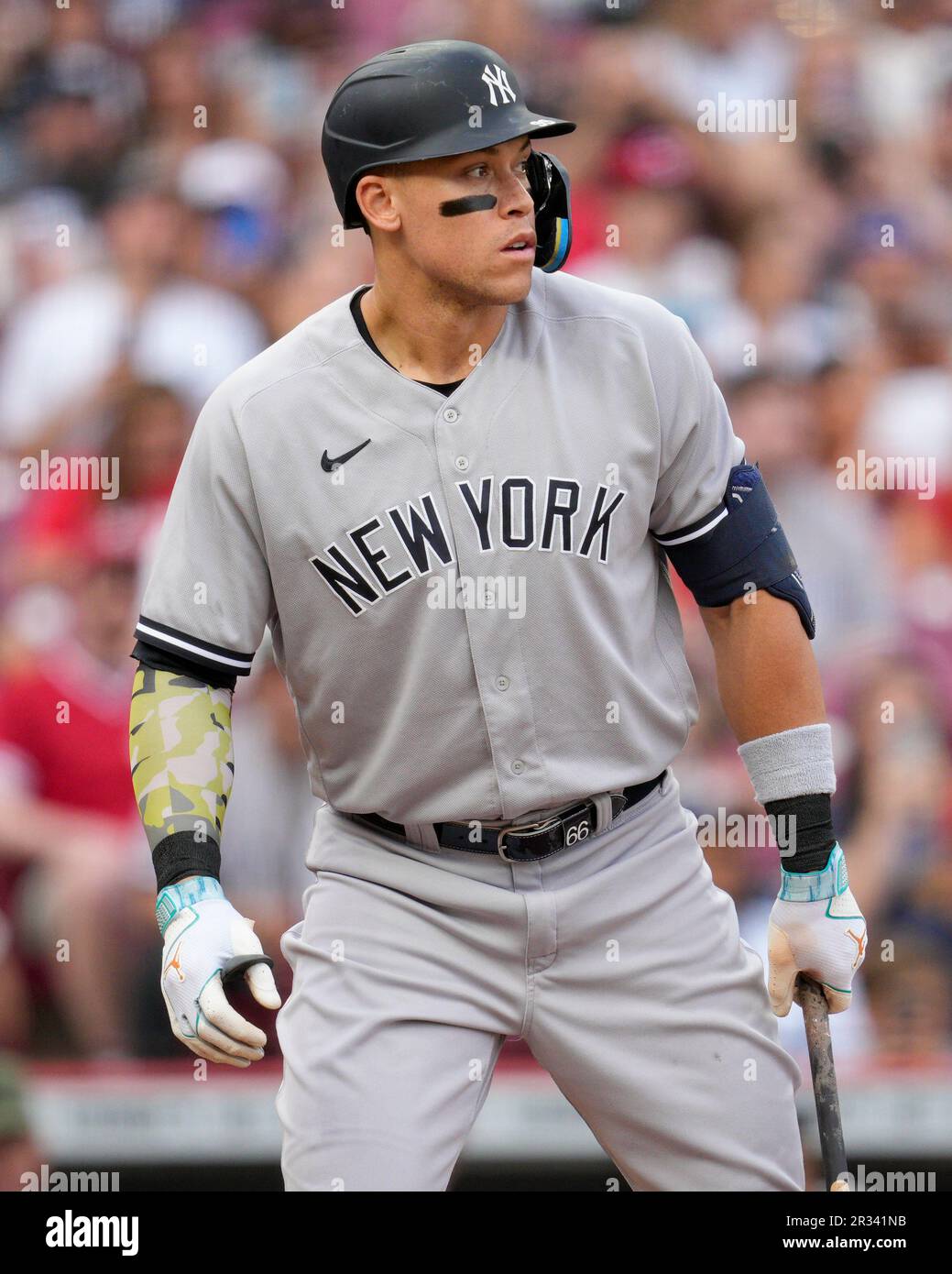 New York Yankees center fielder Aaron Judge plays in a baseball game