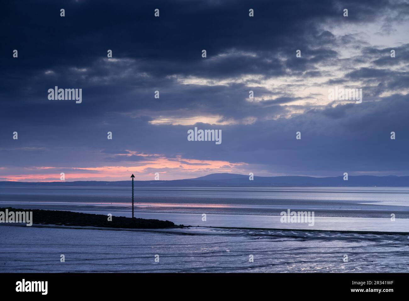 Dusk over Morecambe Bay, Lancashire, England Stock Photo