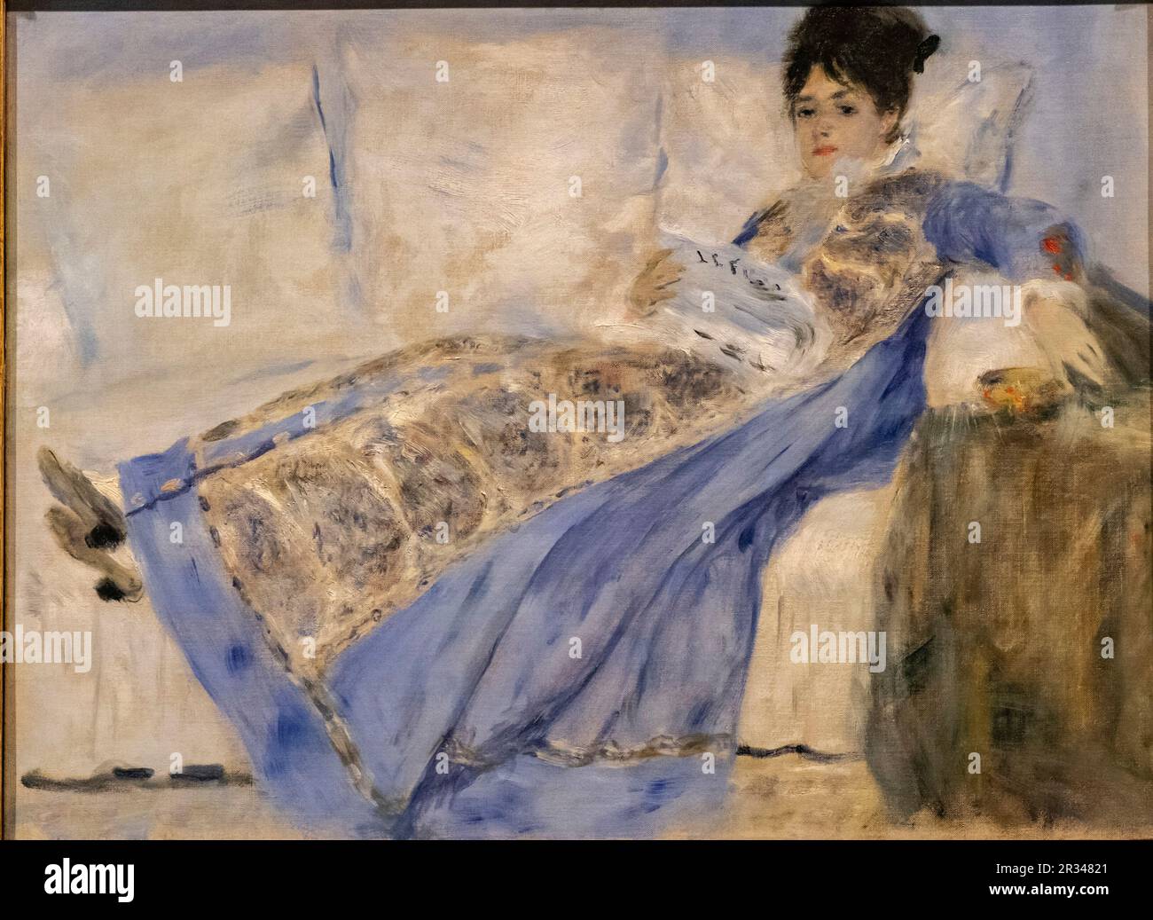 retrato de Madame Claude Monet, Renoir, francia 1872-1874, oleo sobre tela, Fundación Calouste Gulbenkian, («Fundação Calouste Gulbenkian»), Lisboa, Portugal. Stock Photo