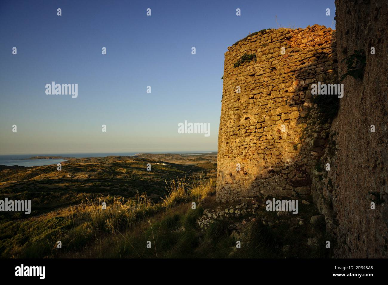 Castillo de Santa Águeda - Sent Agaiz- , antes de 1232, término municipal de Ferrerías, Menorca, Islas Baleares, españa, europa. Stock Photo