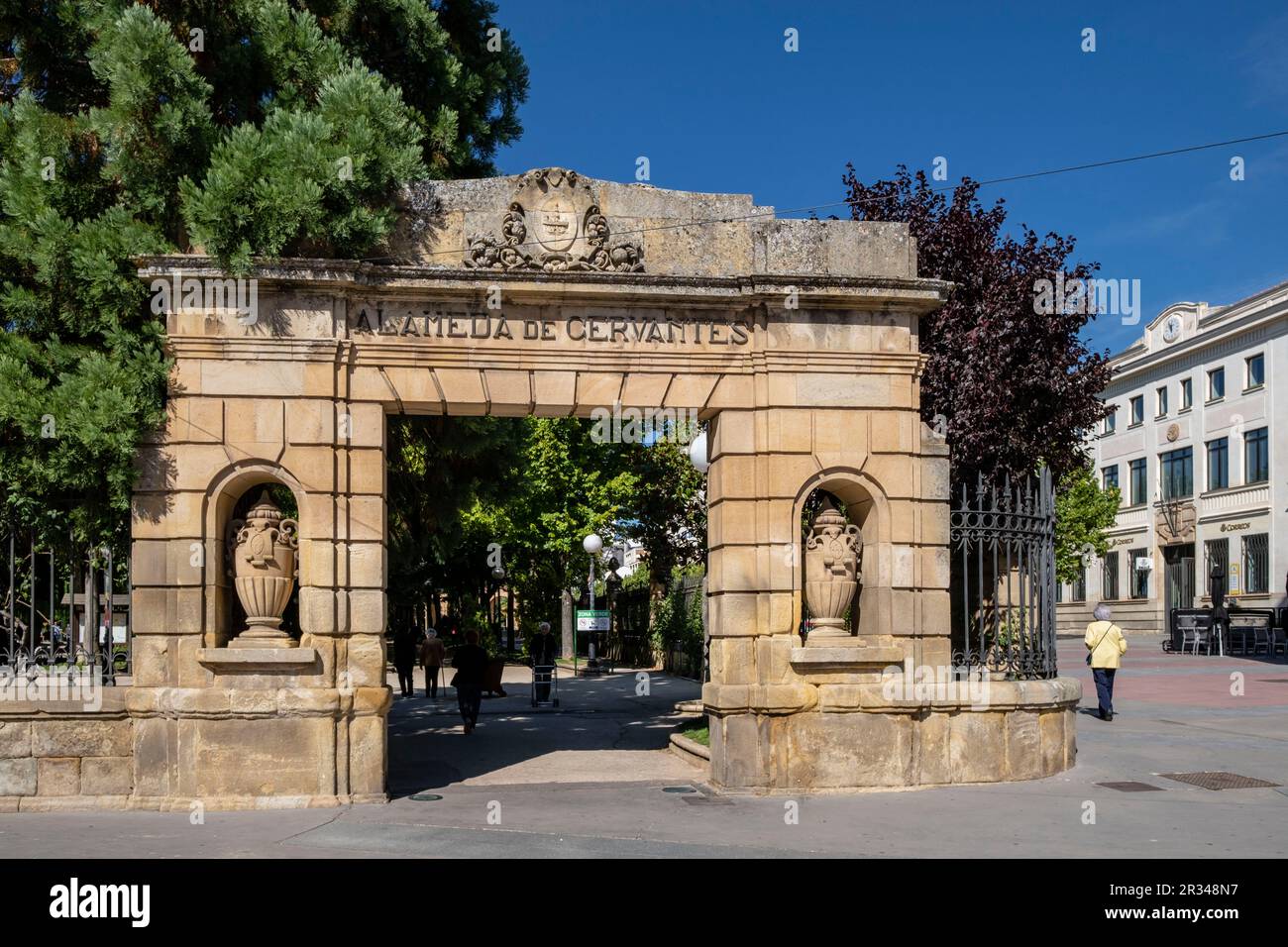 parque de la Alameda de Cervantes, La Dehesa, Soria, Comunidad Autónoma de Castilla, Spain, Europe. Stock Photo