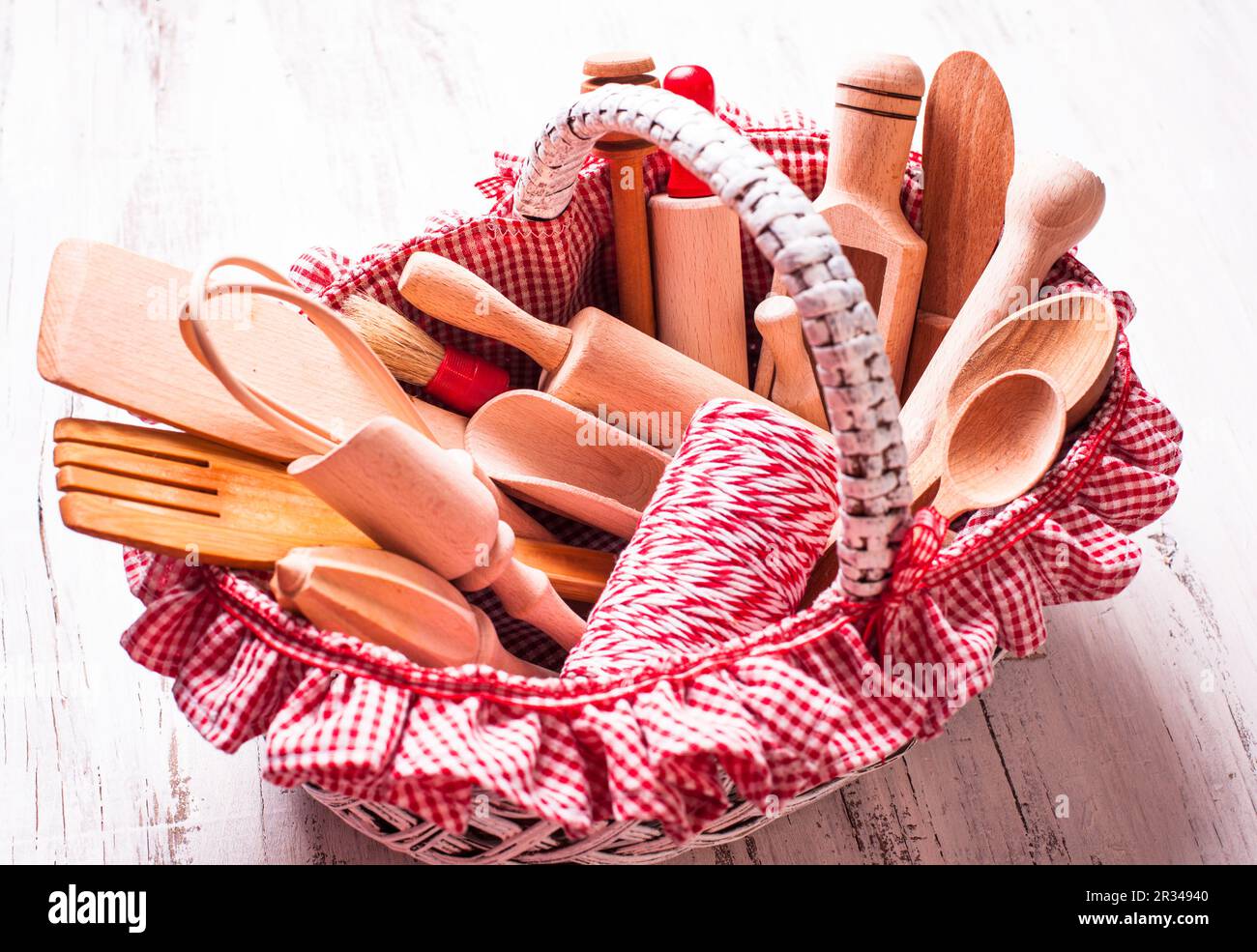 Wooden kitchen utensils Stock Photo - Alamy