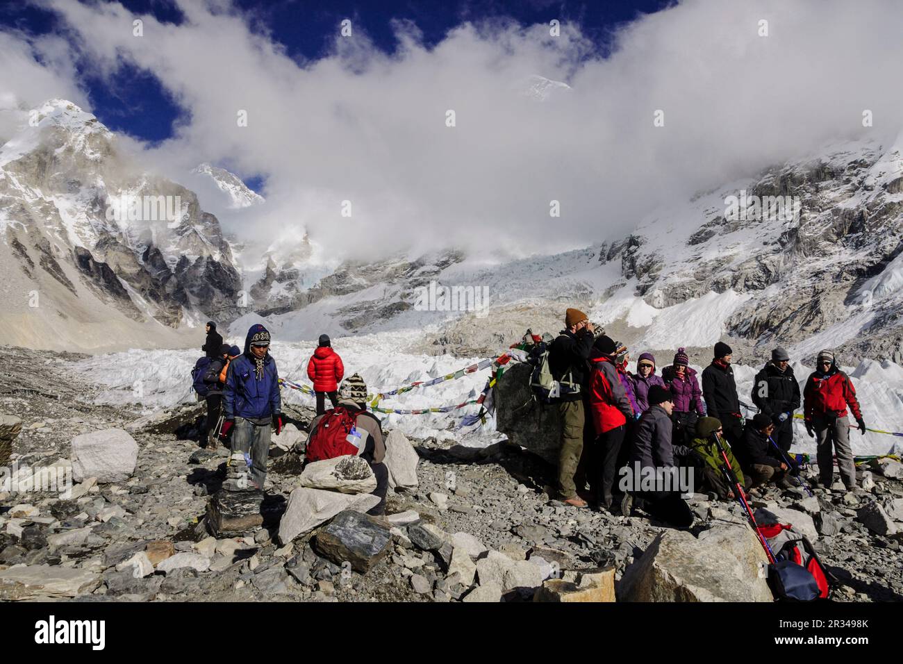campo base del Everest.glaciar de Khumbu.Sagarmatha National Park, Khumbu Himal, Nepal, Asia. Stock Photo
