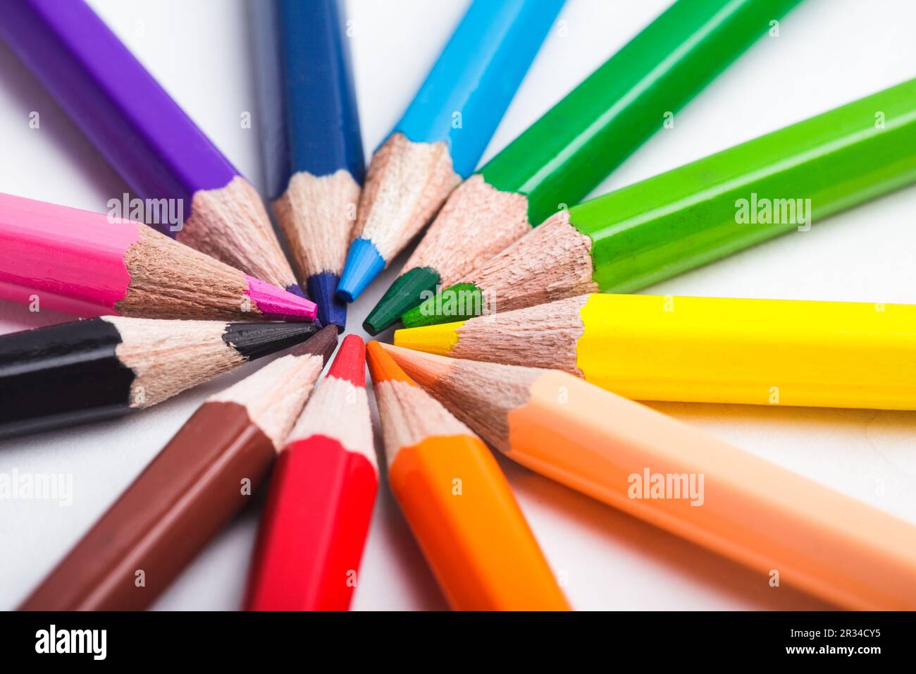 Rainbow color pencils Stock Photo - Alamy