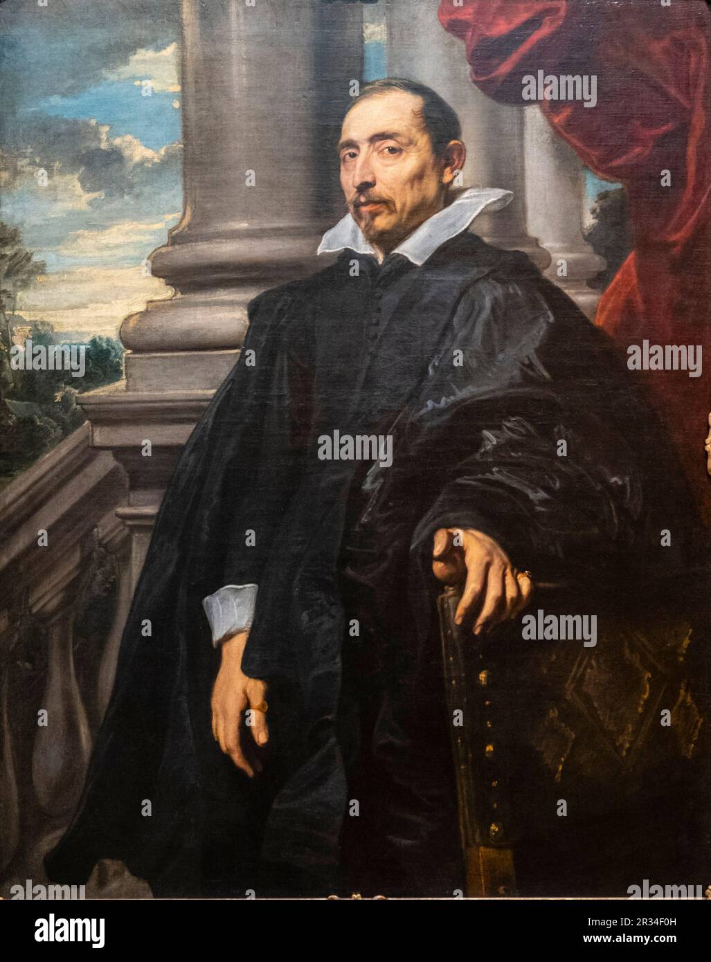 retrato de hombre, anton Van Dyck, Flandes, 1620-1621, Fundación Calouste Gulbenkian, («Fundação Calouste Gulbenkian»), Lisboa, Portugal. Stock Photo